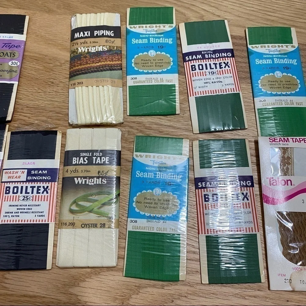 Vintage Twill Tape Seam Binding Sewing Bundle NEW J&P Coats Boiltex Wrights
